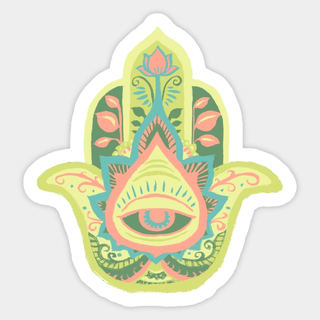 Hamsa Hand - Peridot(August) Sticker by akaneyabushita